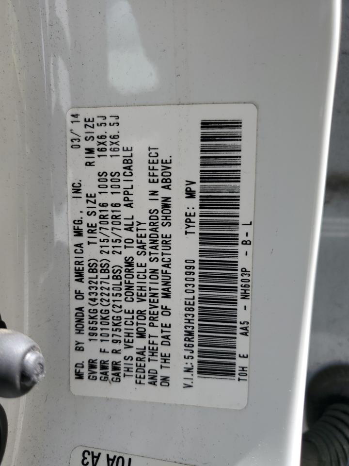 2014 Honda Cr-V Lx VIN: 5J6RM3H38EL030990 Lot: 70558085