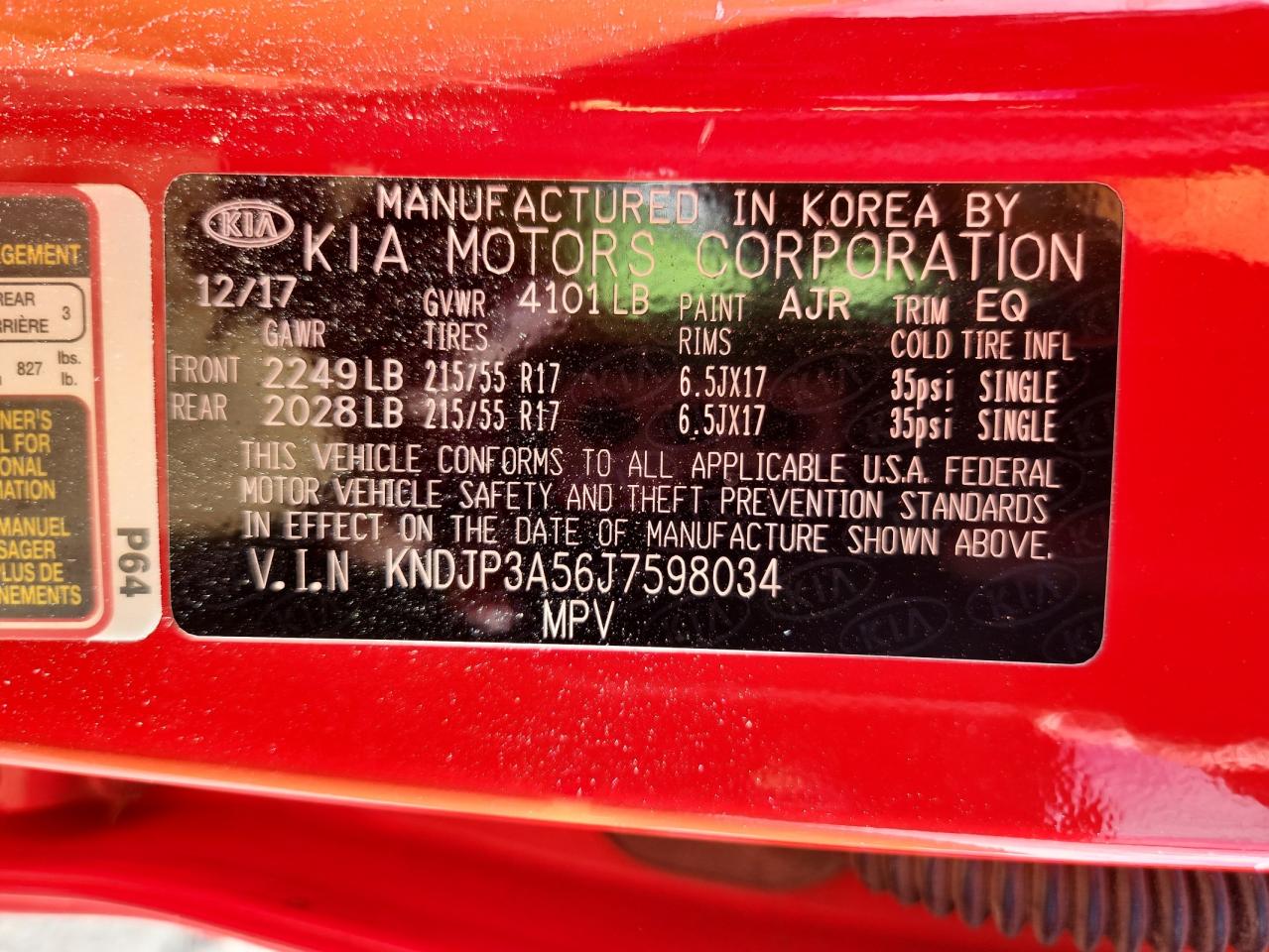 2018 Kia Soul + VIN: KNDJP3A56J7598034 Lot: 80490245