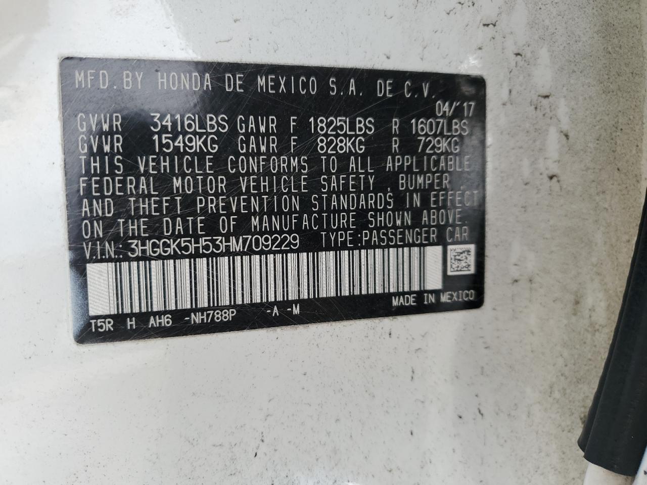 2017 Honda Fit Lx VIN: 3HGGK5H53HM709229 Lot: 80157575