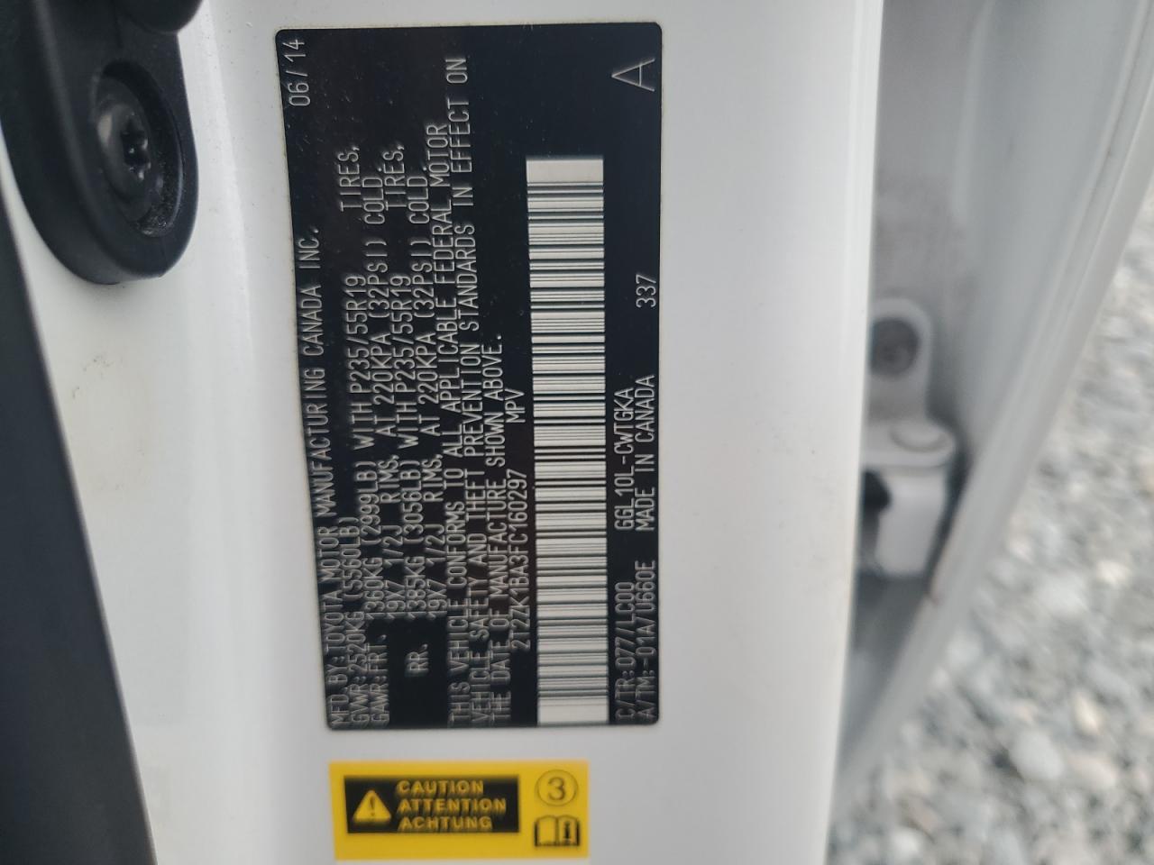 2015 Lexus Rx 350 VIN: 2T2ZK1BA3FC160297 Lot: 81608305