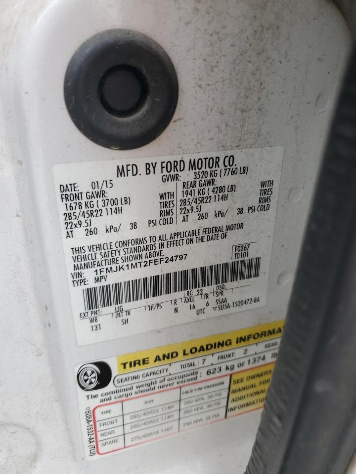 2015 Ford Expedition El Platinum VIN: 1FMJK1MT2FEF24797 Lot: 71705905