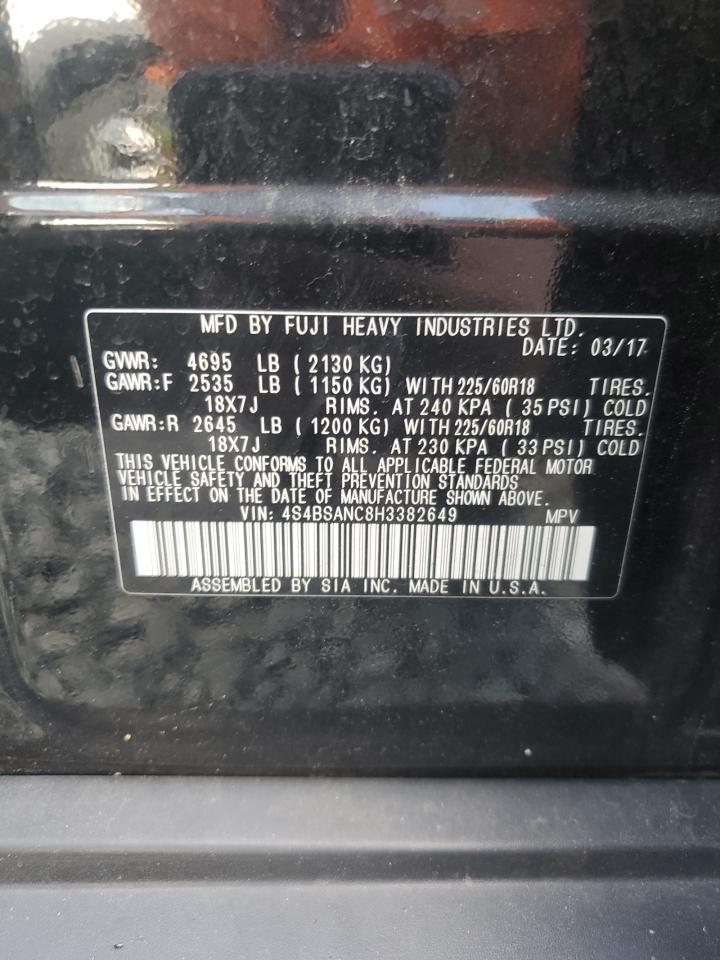 2017 Subaru Outback 2.5I Limited VIN: 4S4BSANC8H3382649 Lot: 71717495