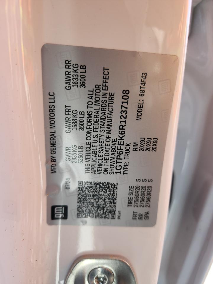 2024 GMC Canyon Denali VIN: 1GTP6FEK6R1237108 Lot: 81135885