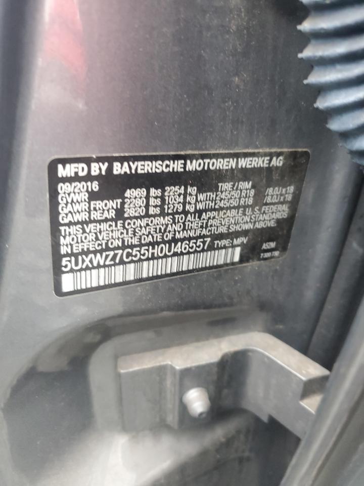 2017 BMW X3 Sdrive28I VIN: 5UXWZ7C55H0U46557 Lot: 83968105