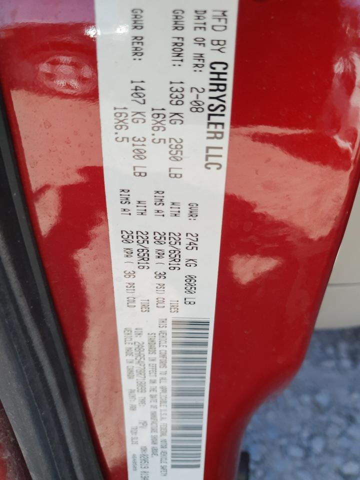 2008 Chrysler Town & Country Touring VIN: 2A8HR54P78R718099 Lot: 83806275