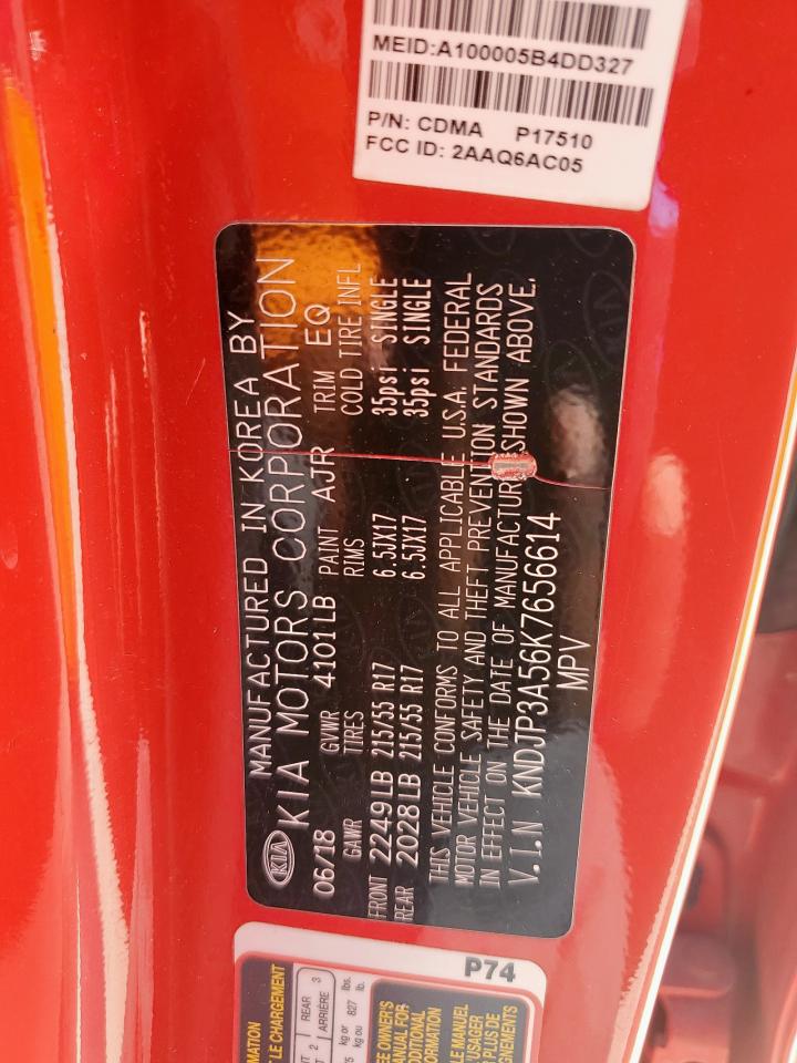 2019 Kia Soul + VIN: KNDJP3A56K7656614 Lot: 81874695