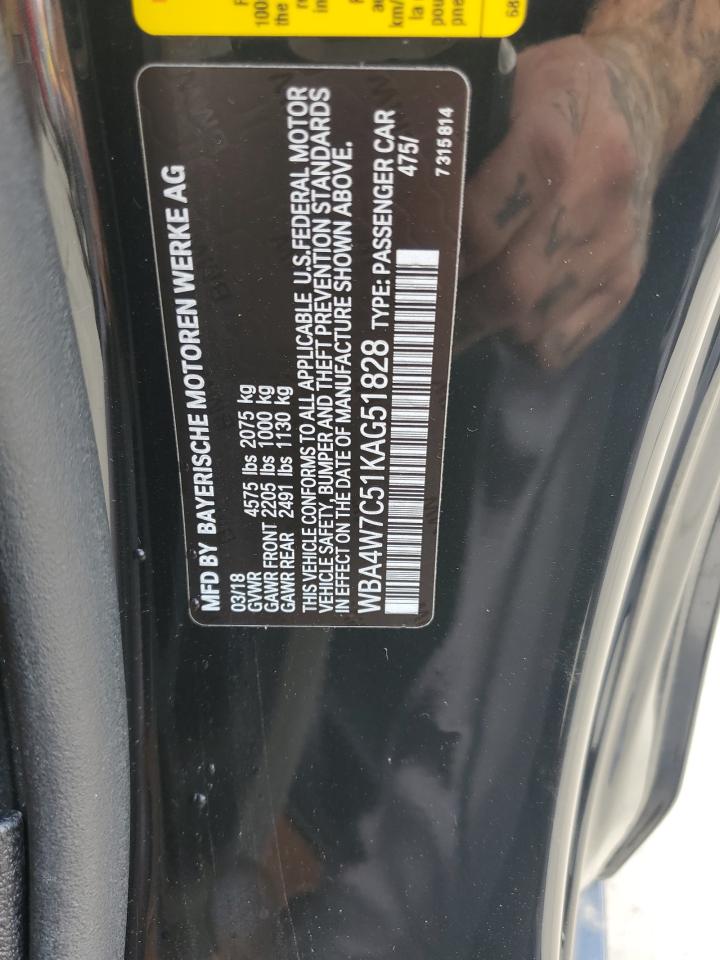 2019 BMW 440I VIN: WBA4W7C51KAG51828 Lot: 81678695