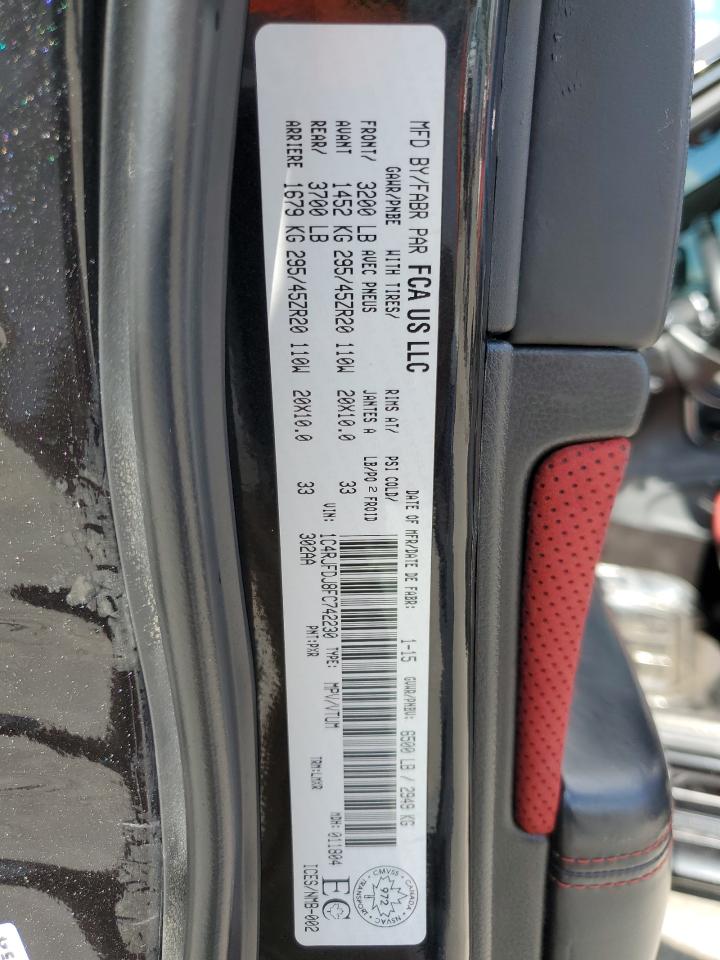 2015 Jeep Grand Cherokee Srt-8 VIN: 1C4RJFDJ8FC742230 Lot: 81789865