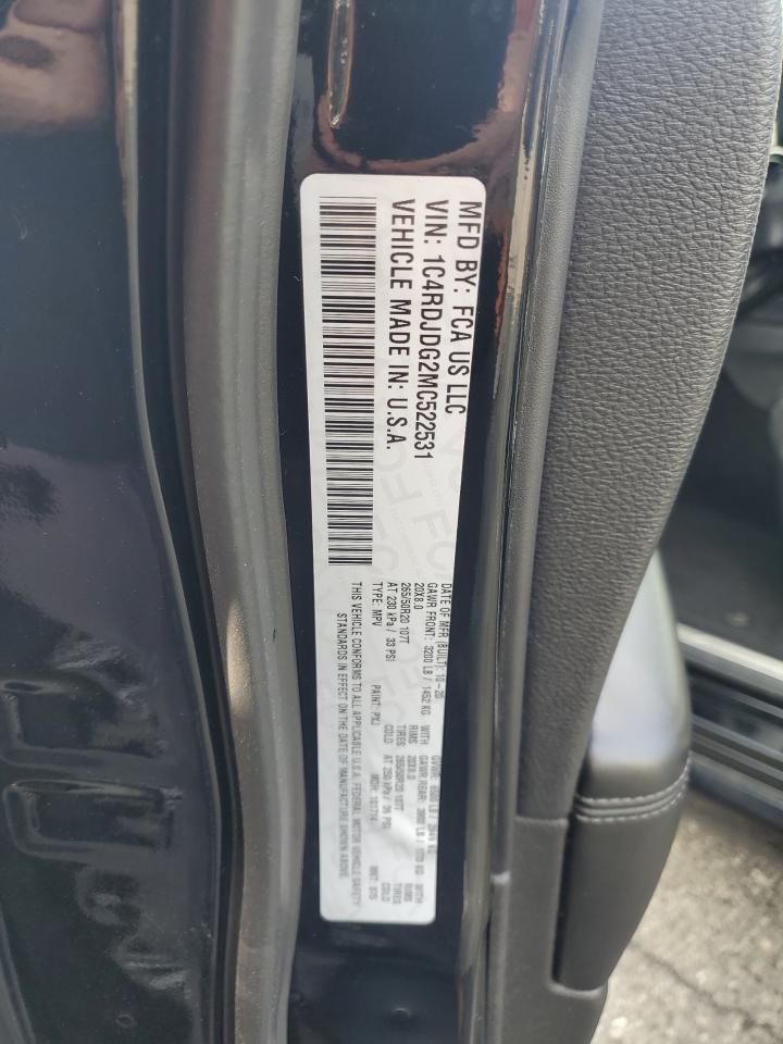 2021 Dodge Durango Gt VIN: 1C4RDJDG2MC522531 Lot: 80502615