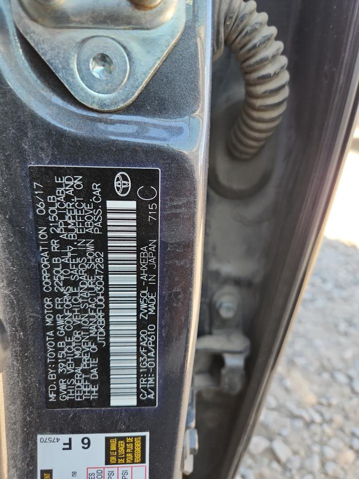 2017 Toyota Prius VIN: JTDKBRFU0H3047282 Lot: 82065915