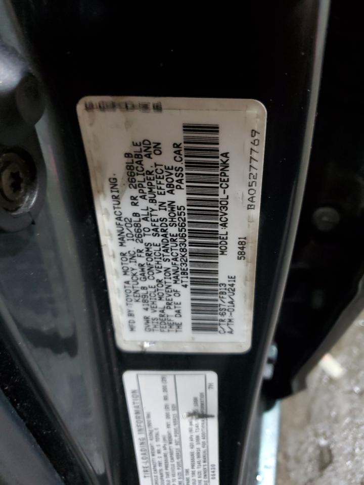 2003 Toyota Camry Le VIN: 4T1BE32K83U656255 Lot: 82123595