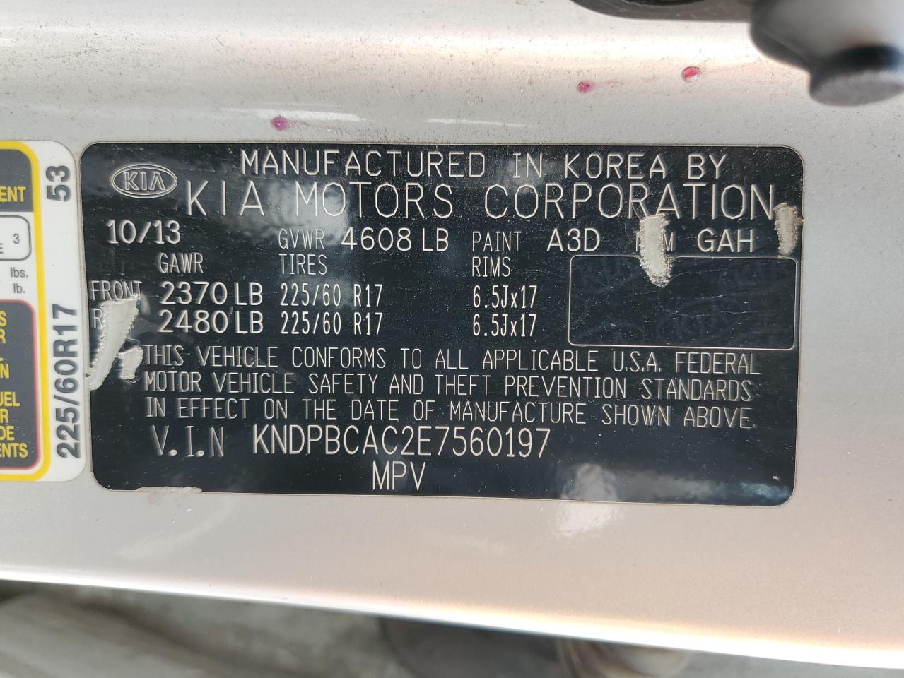 2014 Kia Sportage Lx VIN: KNDPBCAC2E7560197 Lot: 83828595