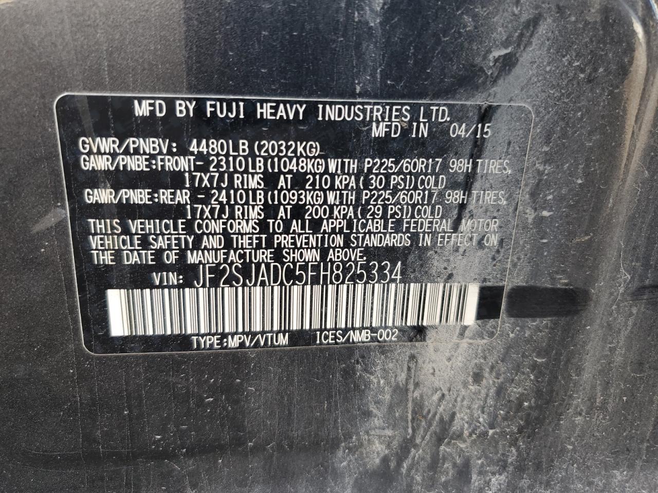 2015 Subaru Forester 2.5I Premium VIN: JF2SJADC5FH825334 Lot: 83969985