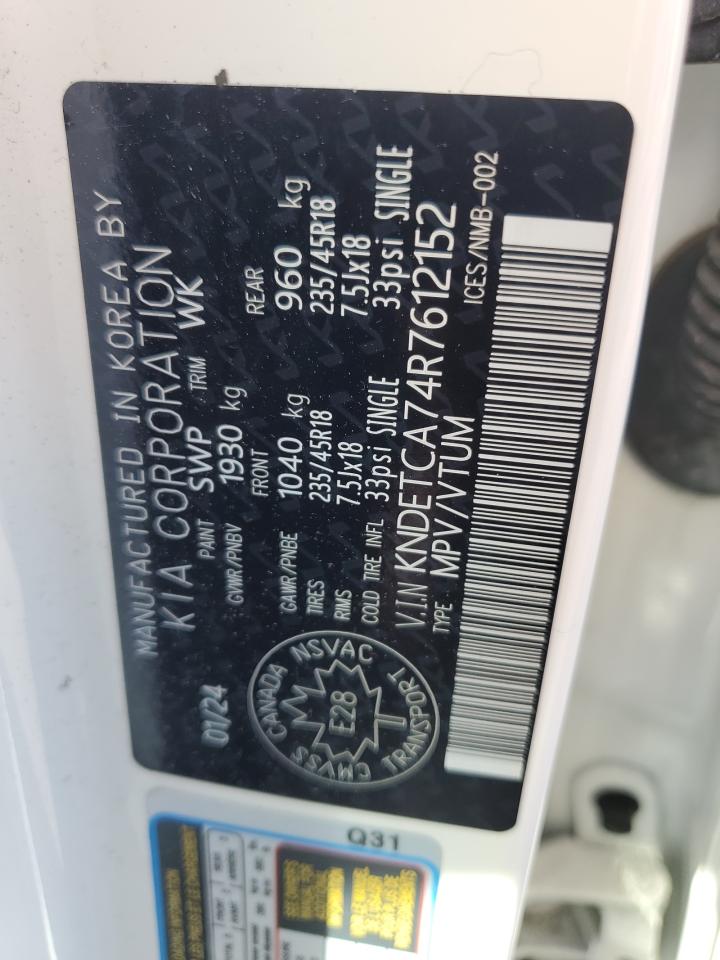 2024 Kia Seltos Sx VIN: KNDETCA74R7612152 Lot: 71874145