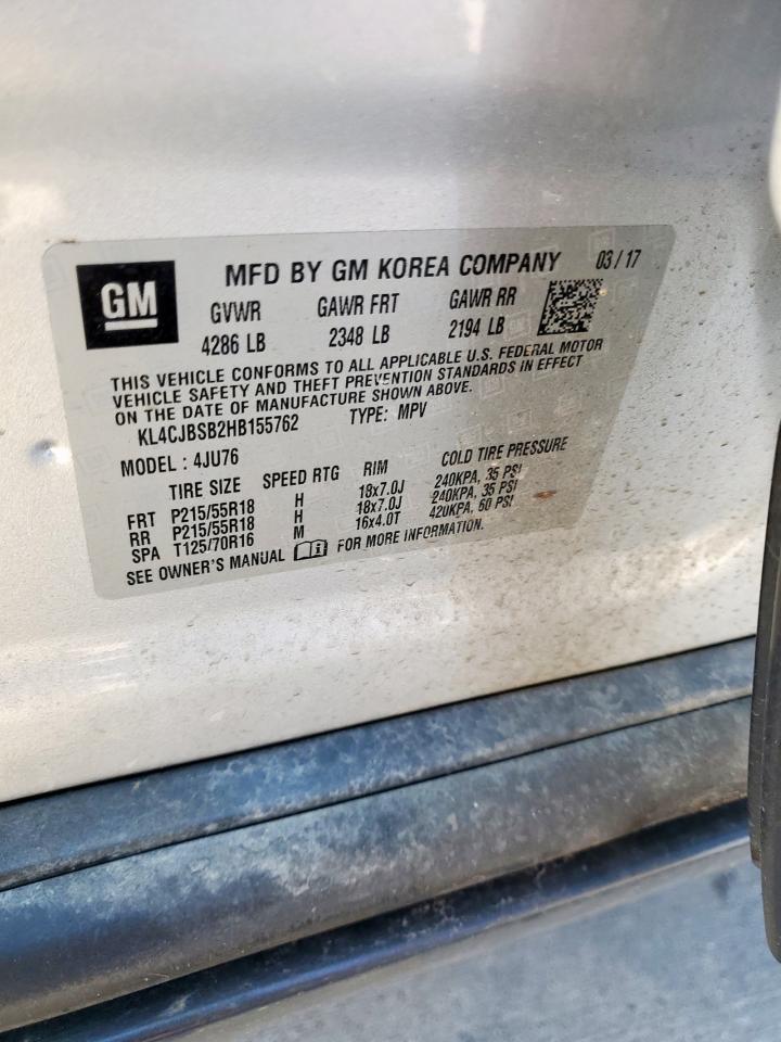 2017 Buick Encore Preferred Ii VIN: KL4CJBSB2HB155762 Lot: 84454805