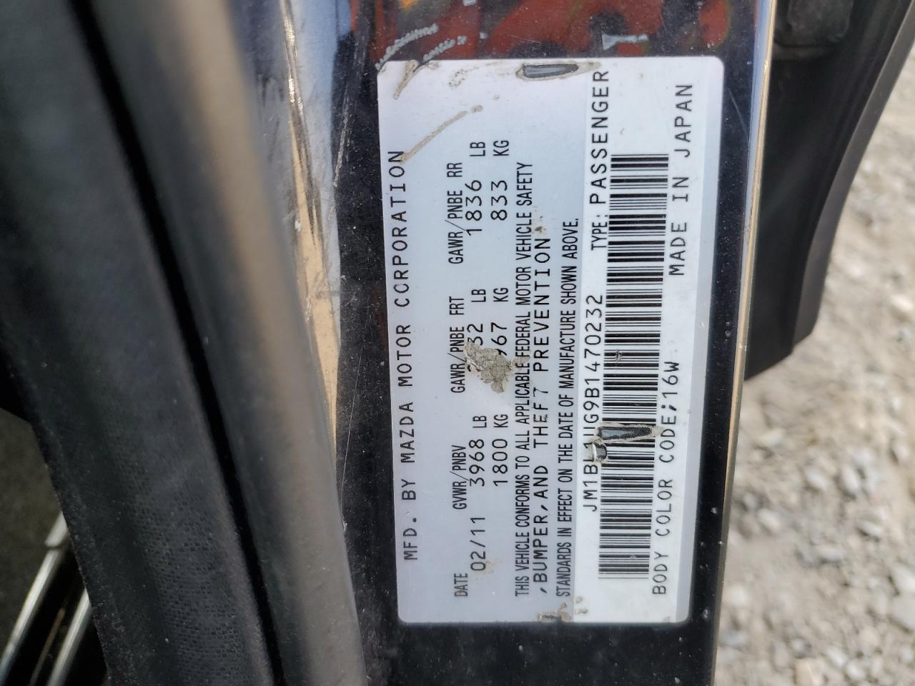 2011 Mazda 3 I VIN: JM1BL1UG9B1470232 Lot: 70299905