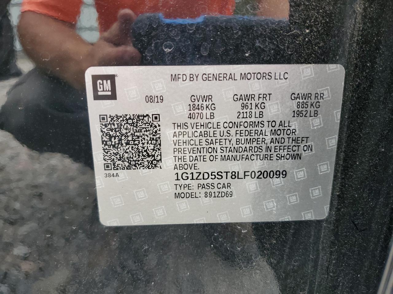 2020 Chevrolet Malibu Lt VIN: 1G1ZD5ST8LF020099 Lot: 81987815