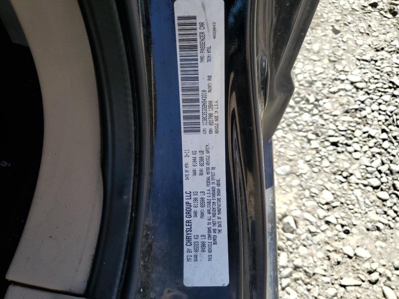2011 Chrysler 200 Touring VIN: 1C3BC2EG5BN543310 Lot: 80536065