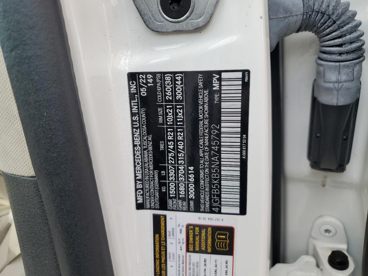 2022 Mercedes-Benz Gle 450 4Matic VIN: 4JGFB5KB5NA745792 Lot: 70823545