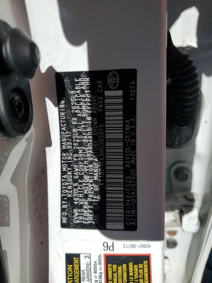 2017 Toyota Camry Le VIN: 4T1BF1FK9HU395270 Lot: 81807545