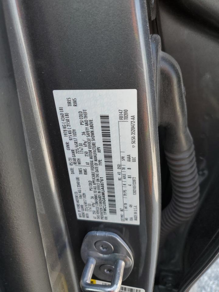 2021 Ford Escape Se VIN: 1FMCU0G64MUA68761 Lot: 80545035