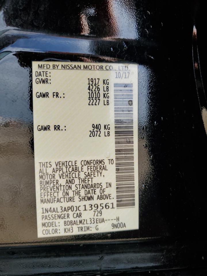 2018 Nissan Altima 2.5 VIN: 1N4AL3AP0JC139561 Lot: 82052095