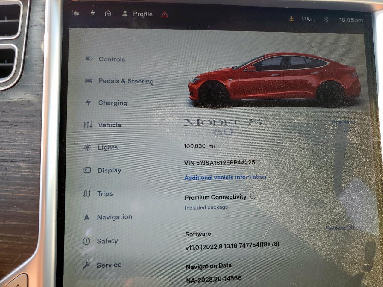 2014 Tesla Model S VIN: 5YJSA1S12EFP44225 Lot: 70927945