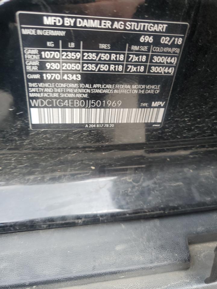 2018 Mercedes-Benz Gla 250 VIN: WDCTG4EB0JJ501969 Lot: 84046295