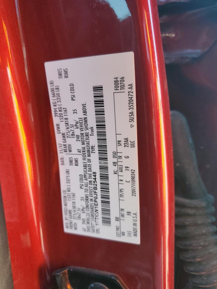 2018 Ford F150 Supercrew VIN: 1FTEW1EP0JFB25448 Lot: 81580985