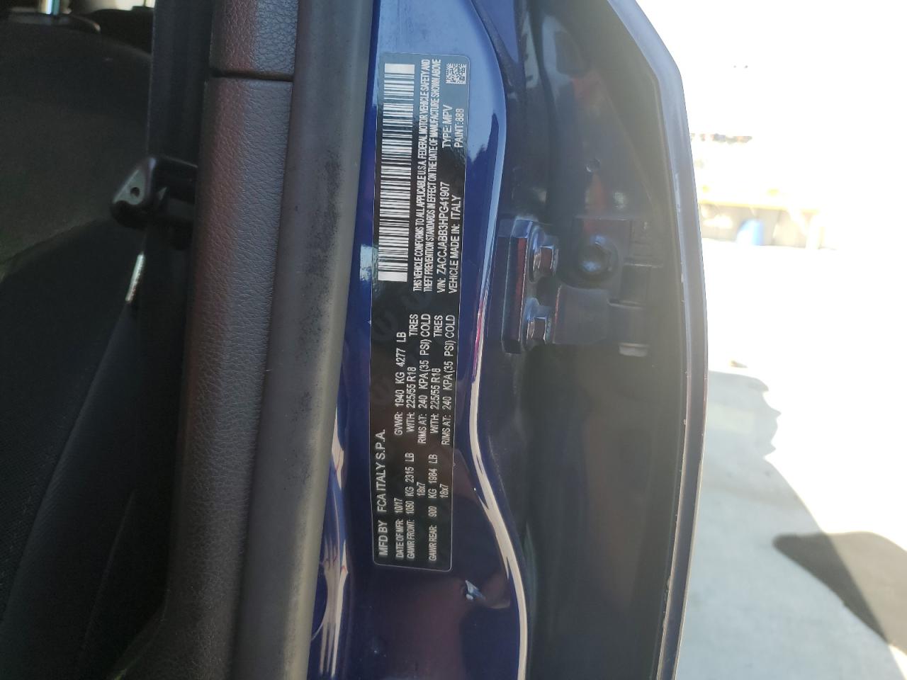 2017 Jeep Renegade Latitude VIN: ZACCJABB3HPG41907 Lot: 71014865