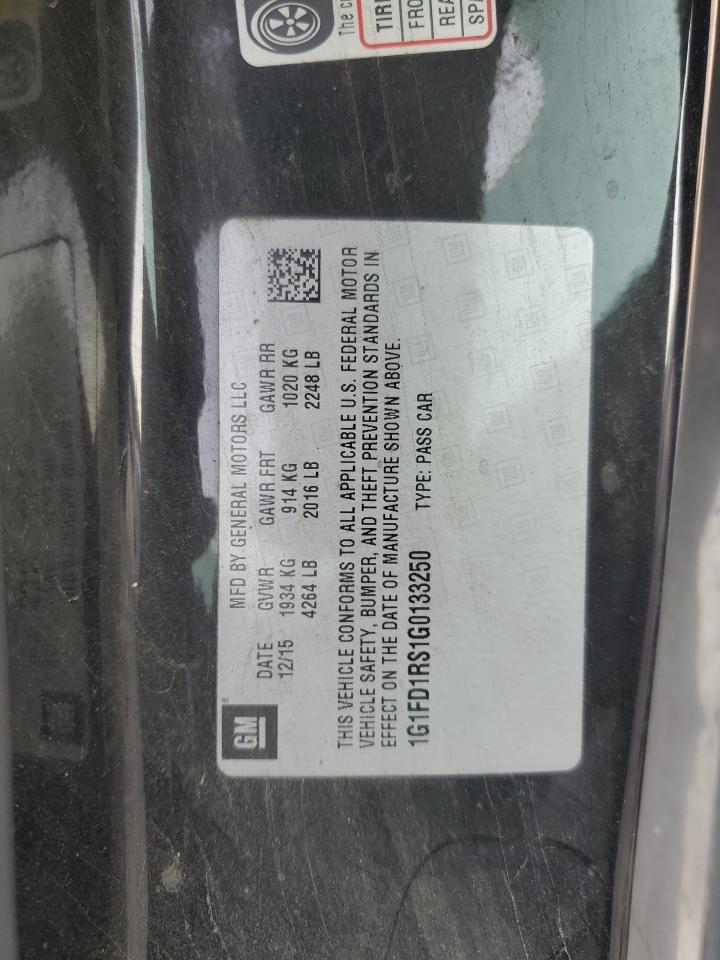 2016 Chevrolet Camaro Lt VIN: 1G1FD1RS1G0133250 Lot: 80715655