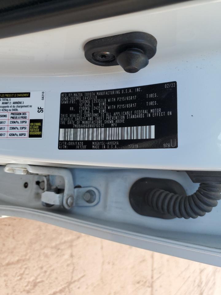 2022 Toyota Corolla Cross Le VIN: 7MUBAABG8NV010212 Lot: 80657985