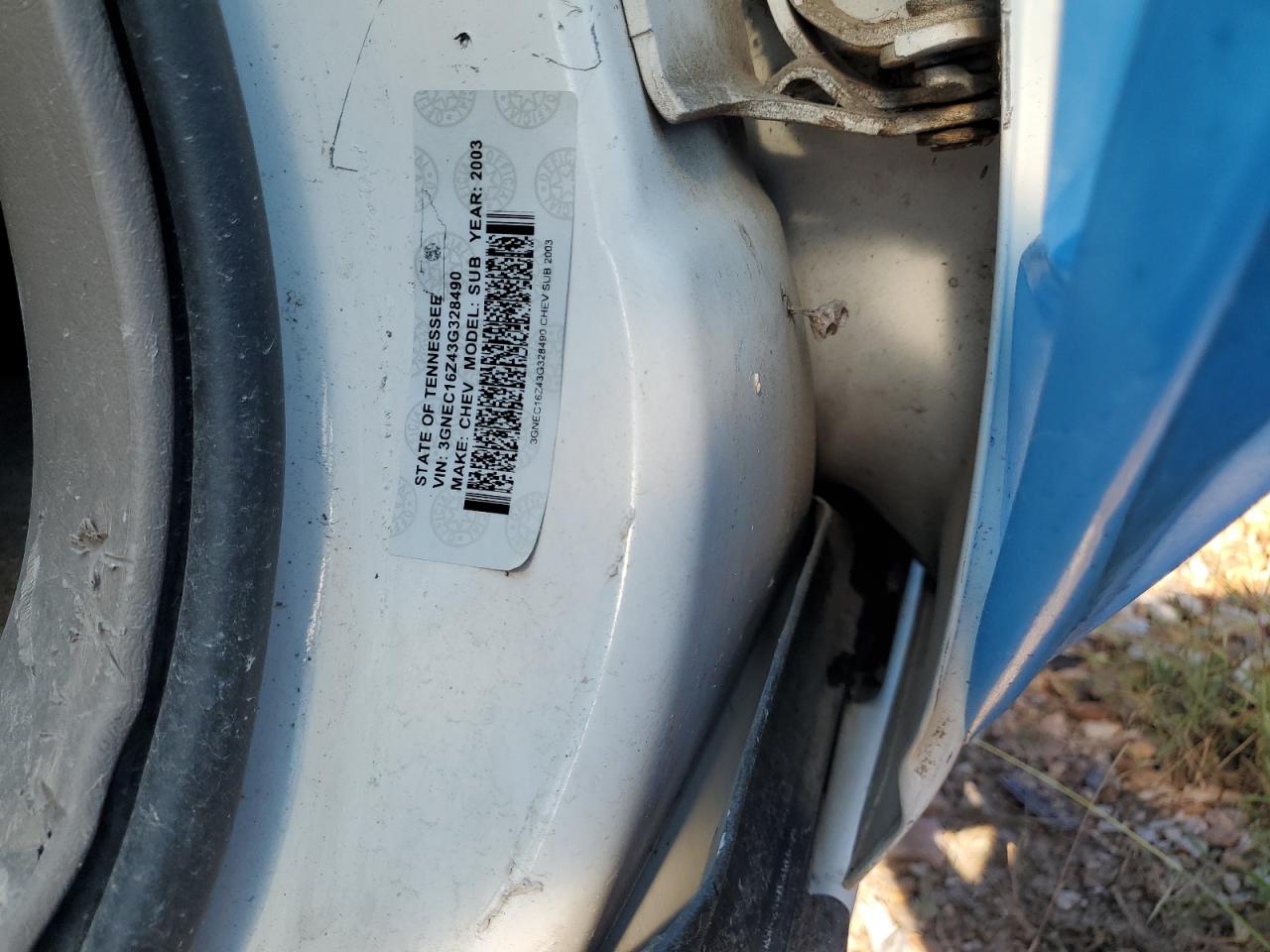 2003 Chevrolet Suburban C1500 VIN: 3GNEC16Z43G328490 Lot: 66633665