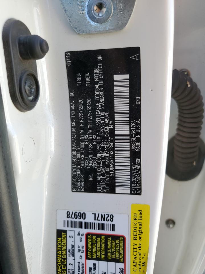 2016 Toyota Sequoia VIN: 5TDDW5G11GS136057 Lot: 81770355