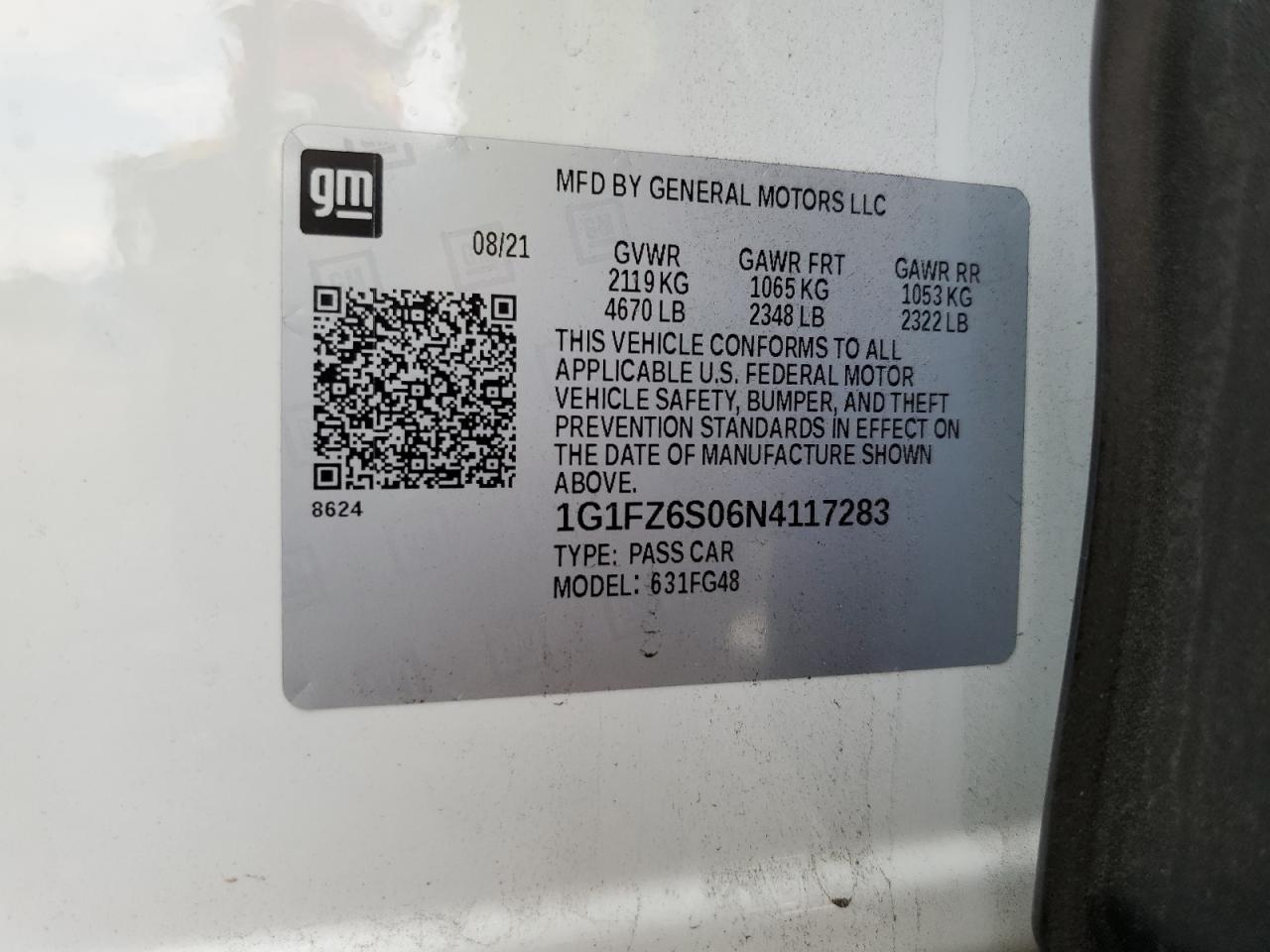 2022 Chevrolet Bolt Euv Premier VIN: 1G1FZ6S06N4117283 Lot: 83781435