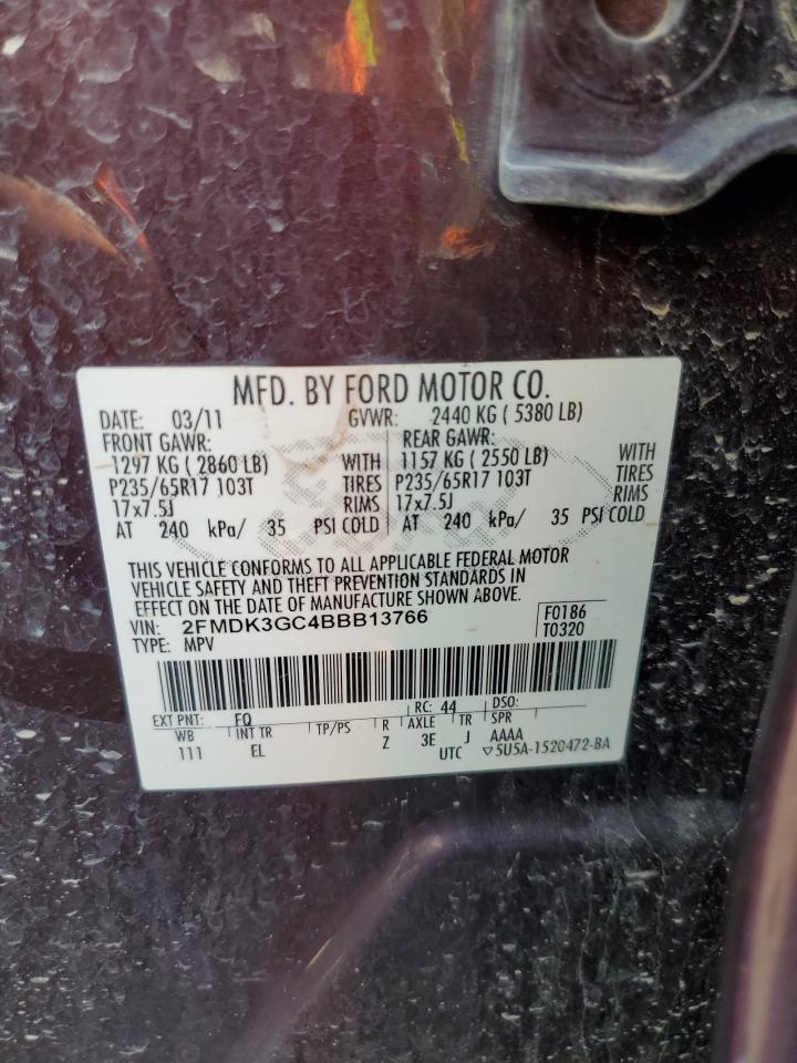 2011 Ford Edge Se VIN: 2FMDK3GC4BBB13766 Lot: 84065395