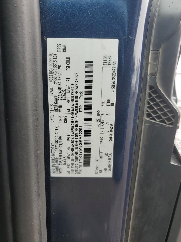 2016 Ford Transit T-250 VIN: 1FTYR1YM3GKA52291 Lot: 81066195