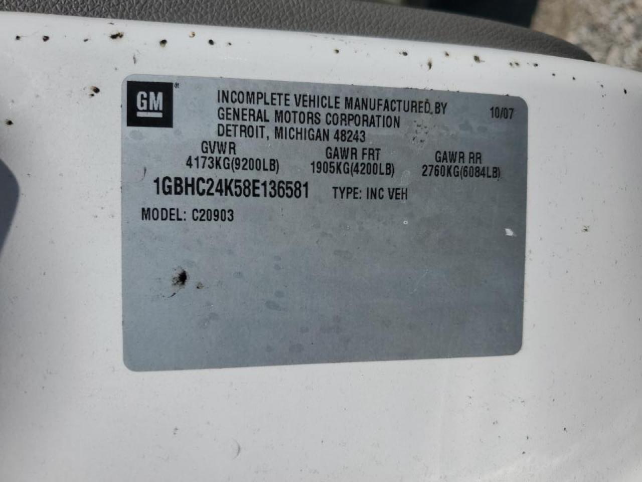 2008 Chevrolet Silverado C2500 Heavy Duty VIN: 1GBHC24K58E136581 Lot: 81222365