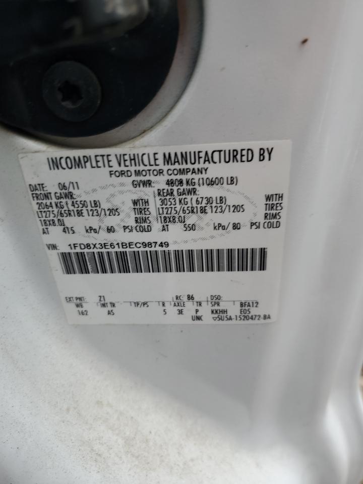 2011 Ford F350 Super Duty VIN: 1FD8X3E61BEC98749 Lot: 69088895