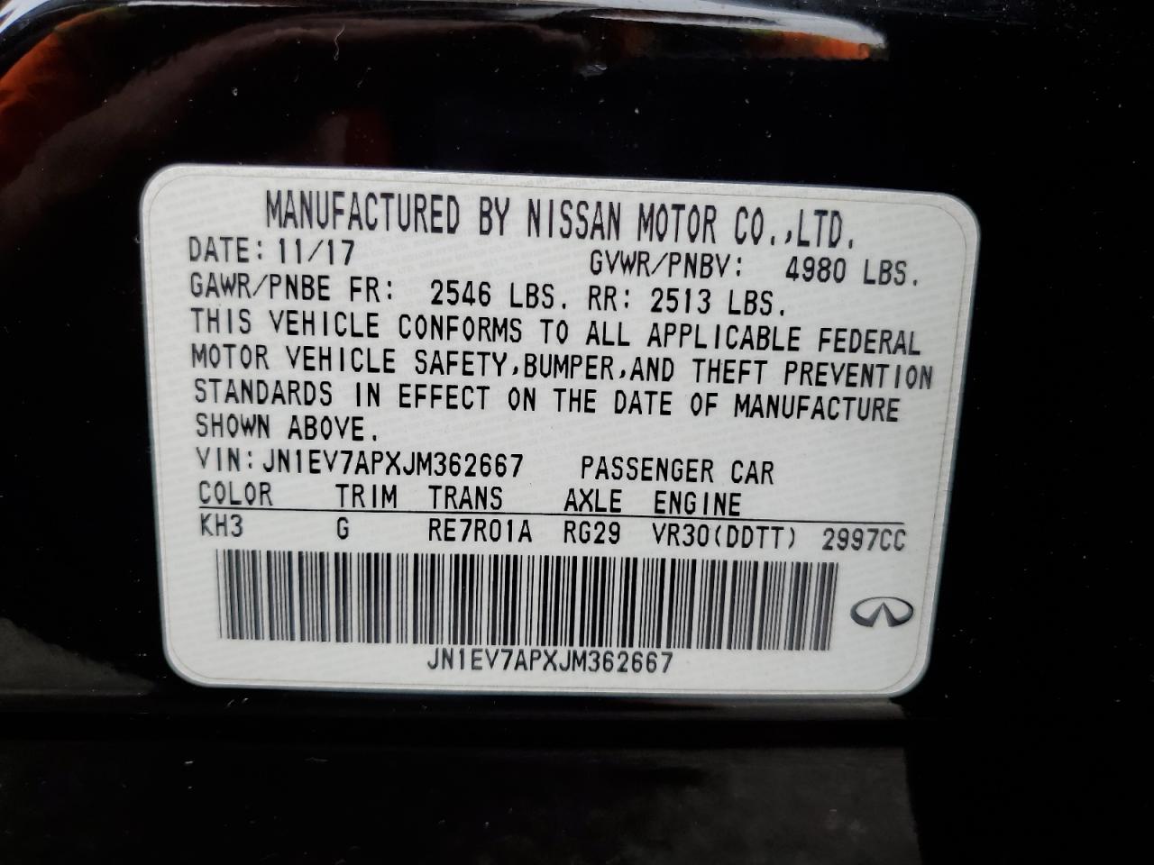 2018 Infiniti Q50 Luxe VIN: JN1EV7APXJM362667 Lot: 82136575