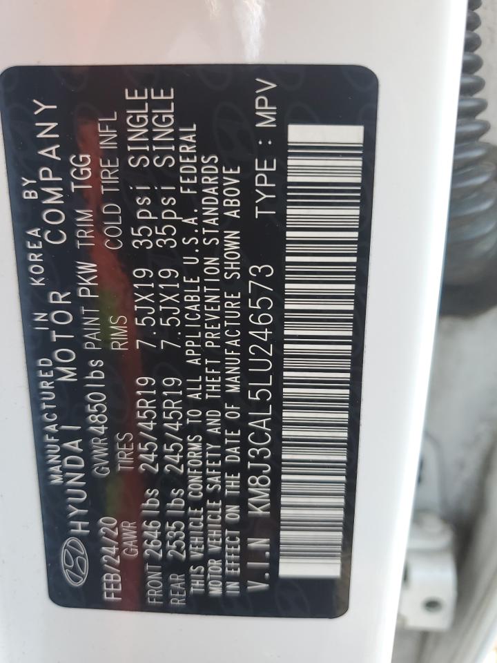 2020 Hyundai Tucson Limited VIN: KM8J3CAL5LU246573 Lot: 81147395