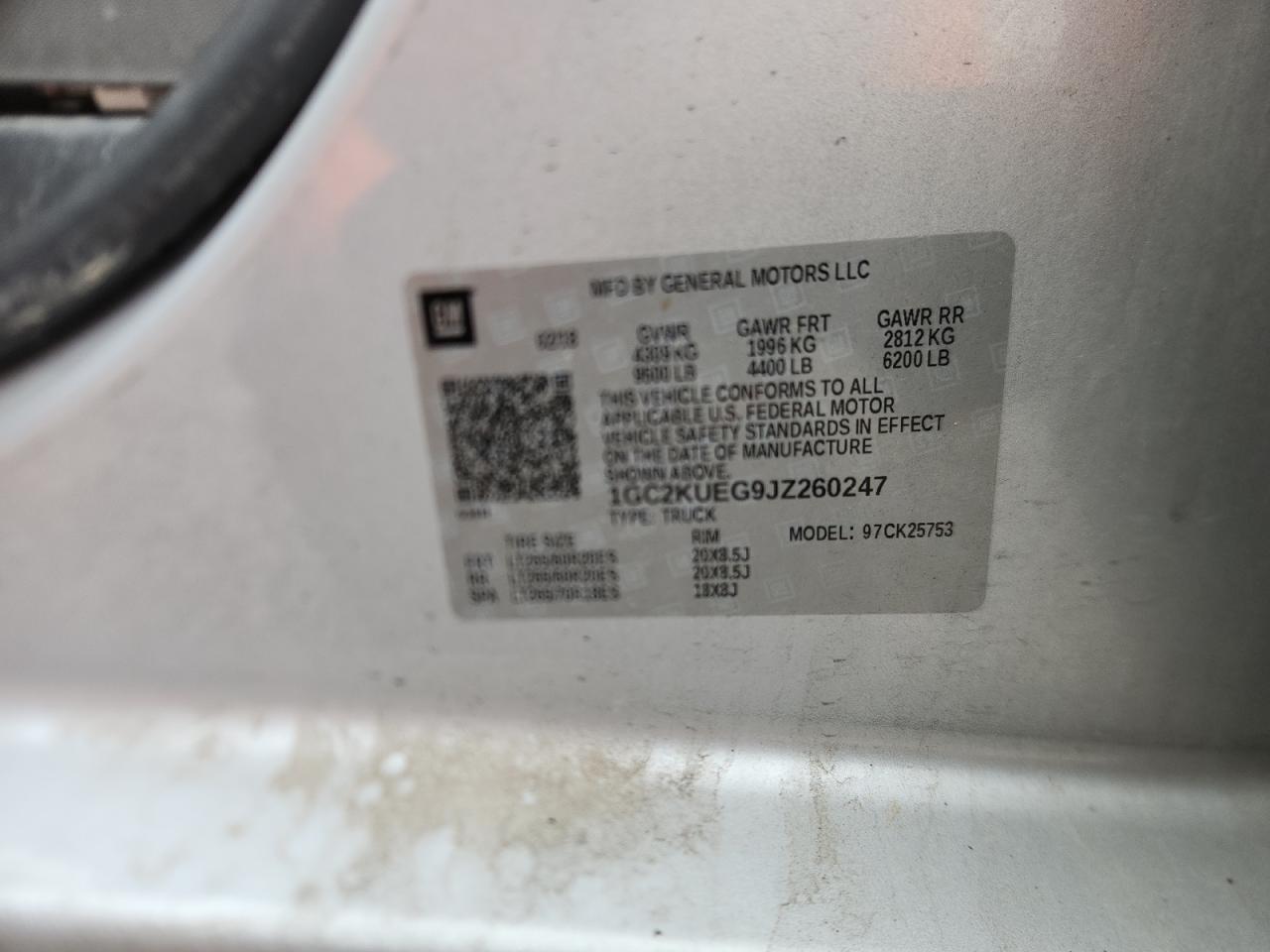 2018 Chevrolet Silverado K2500 Heavy Duty VIN: 1GC2KUEG9JZ260247 Lot: 81141815