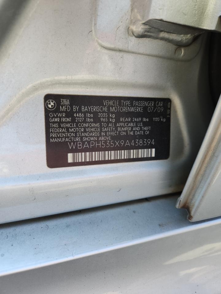 2009 BMW 328 I Sulev VIN: WBAPH535X9A438394 Lot: 81476335