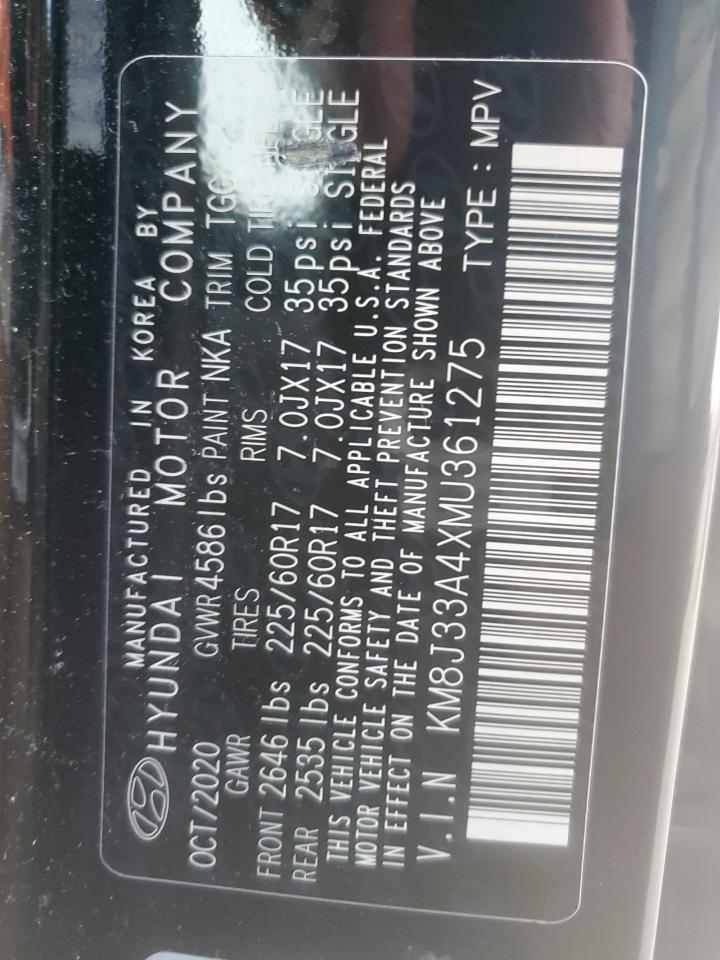 2021 Hyundai Tucson Limited VIN: KM8J33A4XMU361275 Lot: 81541475