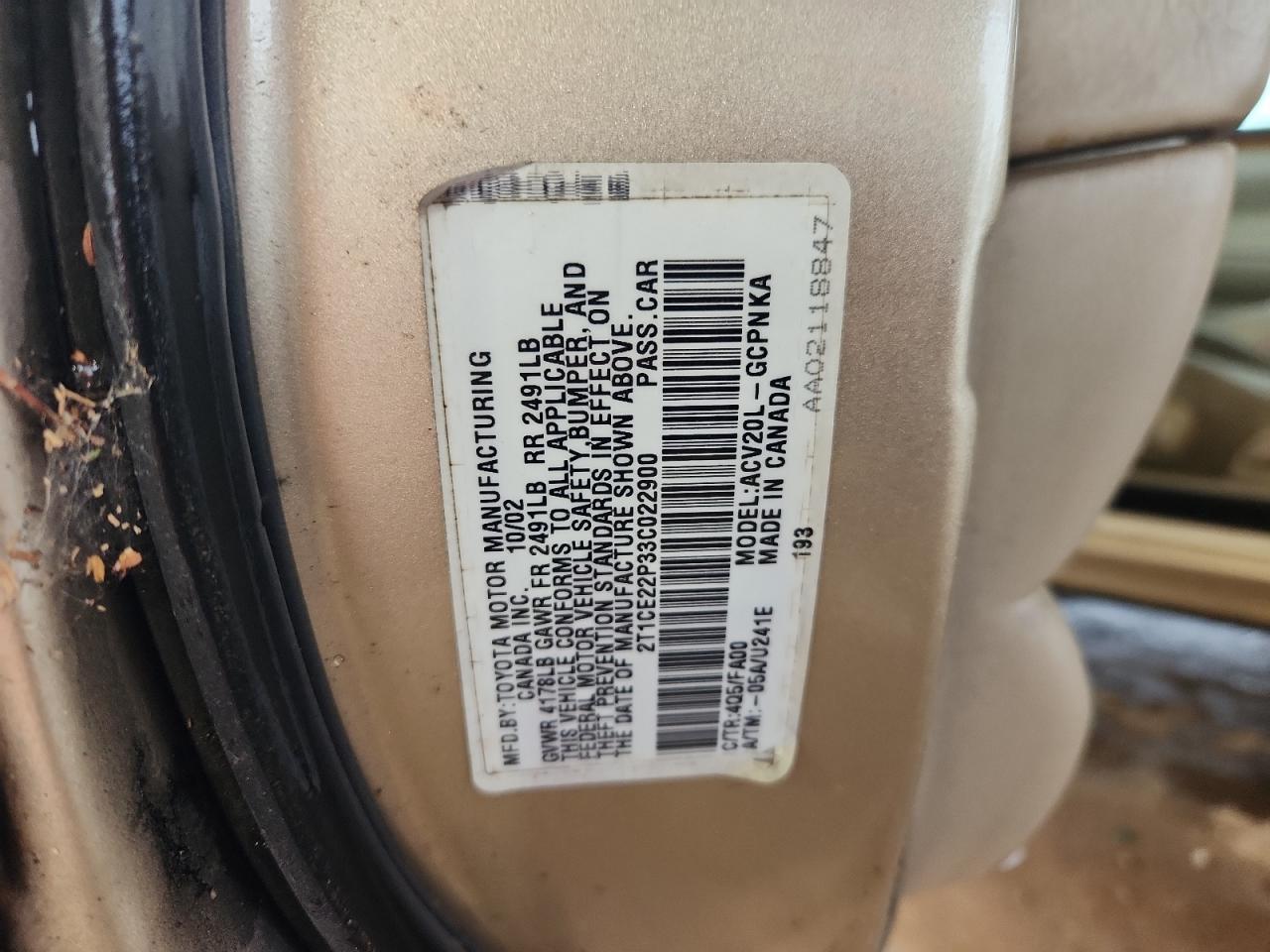 2003 Toyota Camry Solara Se VIN: 2T1CE22P33C022900 Lot: 83845025