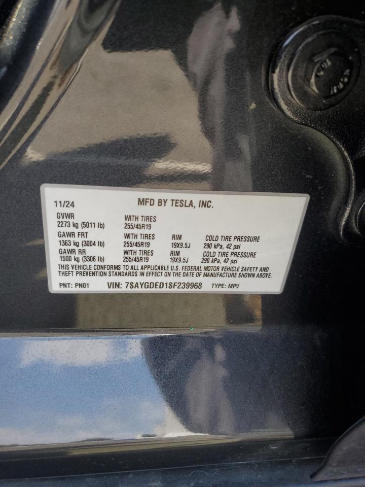 2025 Tesla Model Y VIN: 7SAYGDED1SF239968 Lot: 81671175