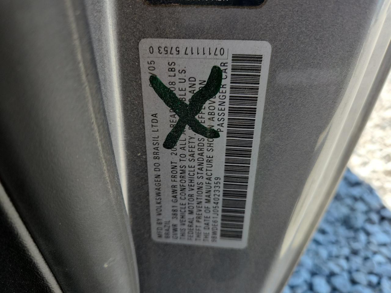 2005 Volkswagen Gti VIN: 9BWDE61J054023359 Lot: 80437645