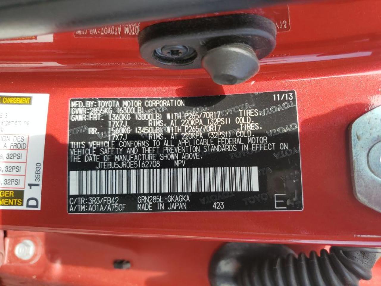 2014 Toyota 4Runner Sr5 VIN: JTEBU5JR0E5162708 Lot: 80533815