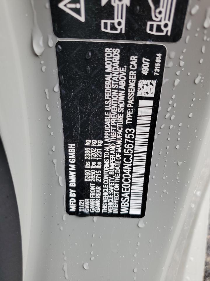 2022 BMW M8 VIN: WBSAE0C04NCJ56753 Lot: 71445755