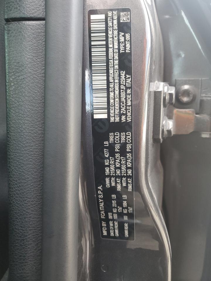 2018 Jeep Renegade Latitude VIN: ZACCJABB7JPJ29442 Lot: 82115575